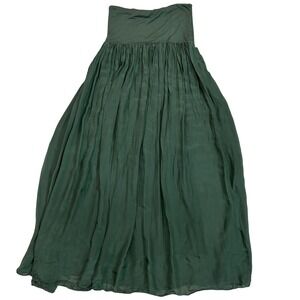 Moda di Italia Silk Maxi Skirt Boho Fairy Festival Voluminous Green Women Medium